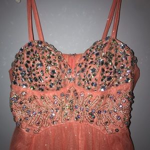 Prom sparkle peach dress
